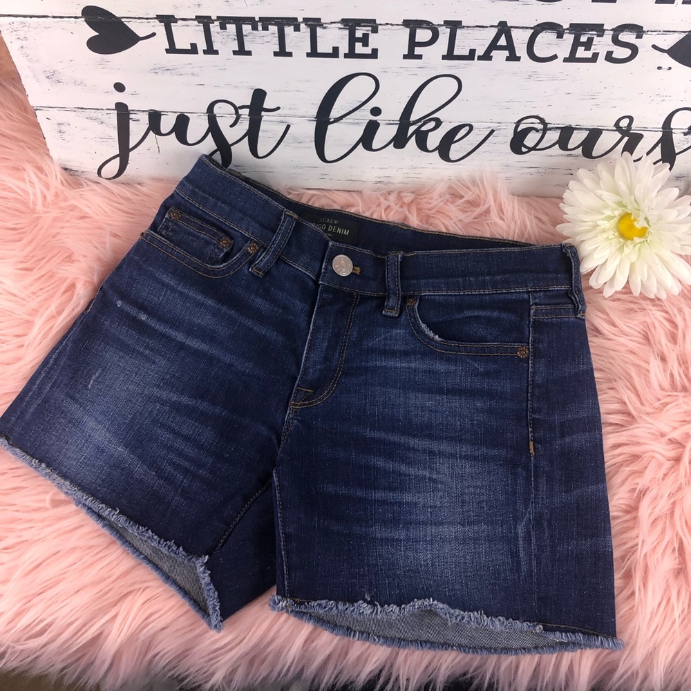 J.Crew Inddigo Denim Shorts Dark Wash
